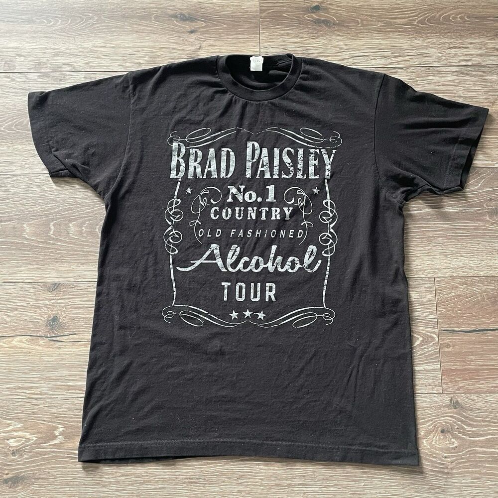 Brad Paisley No 1 Country Alcohol Country Music Concert Shirt Men's Black Large